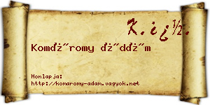 Komáromy Ádám névjegykártya