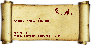 Komáromy Ádám névjegykártya